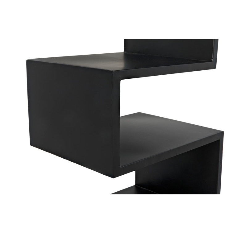 Laszlo Black Geometric Wood Bookcase