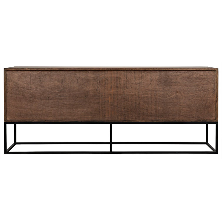Lanon Elegance 80'' Dark Walnut Sideboard with Metal Accents