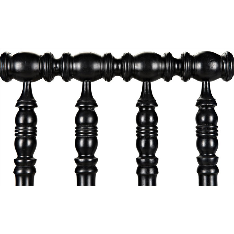 Hand Rubbed Black Queen Mahogany Spindle Bed