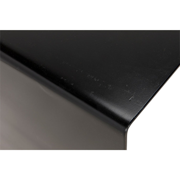 Noir Rustic Charm 60" Black Wood & Metal Writing Desk