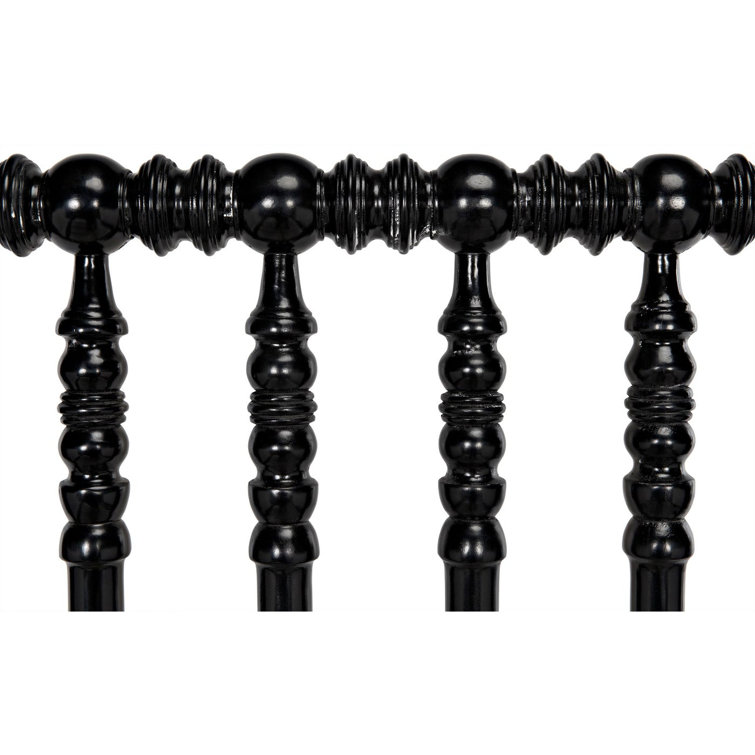 Hand Rubbed Black Queen Mahogany Spindle Bed