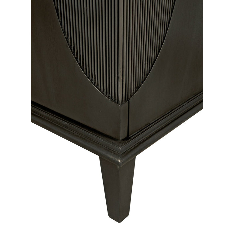 Dumont 74.5'' Black Mahogany Hand-Carved Sideboard