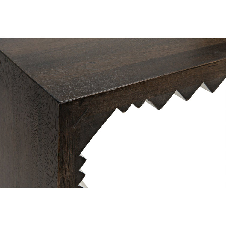 Nelson 60'' Ebony Walnut and White Carved Detail Console Table