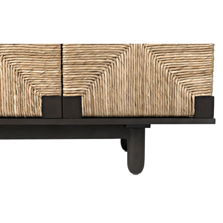 Brook 76.5" Pale Mahogany and Seagrass Sideboard