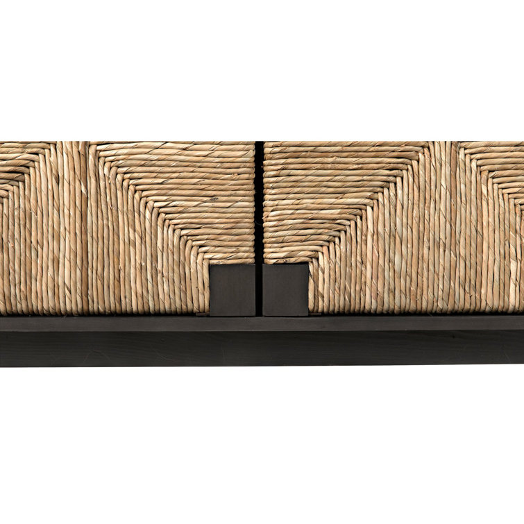 Brook 76.5" Pale Mahogany and Seagrass Sideboard