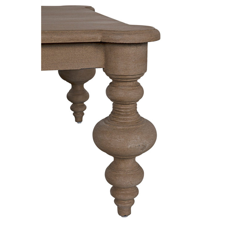 Weathered Mahogany Symmetrical Rectangular Coffee Table