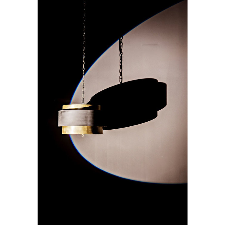 Antique Brass and Matte Black 4-Light Pendant