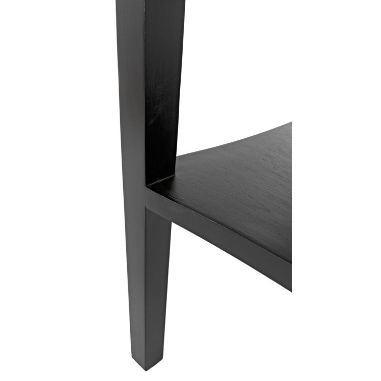 Oxford 20" Solid Mahogany Wood End Table with Storage - Hand Rubbed Black