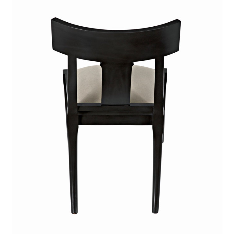 Athena Black Wood Slat Back Upholstered Side Chair