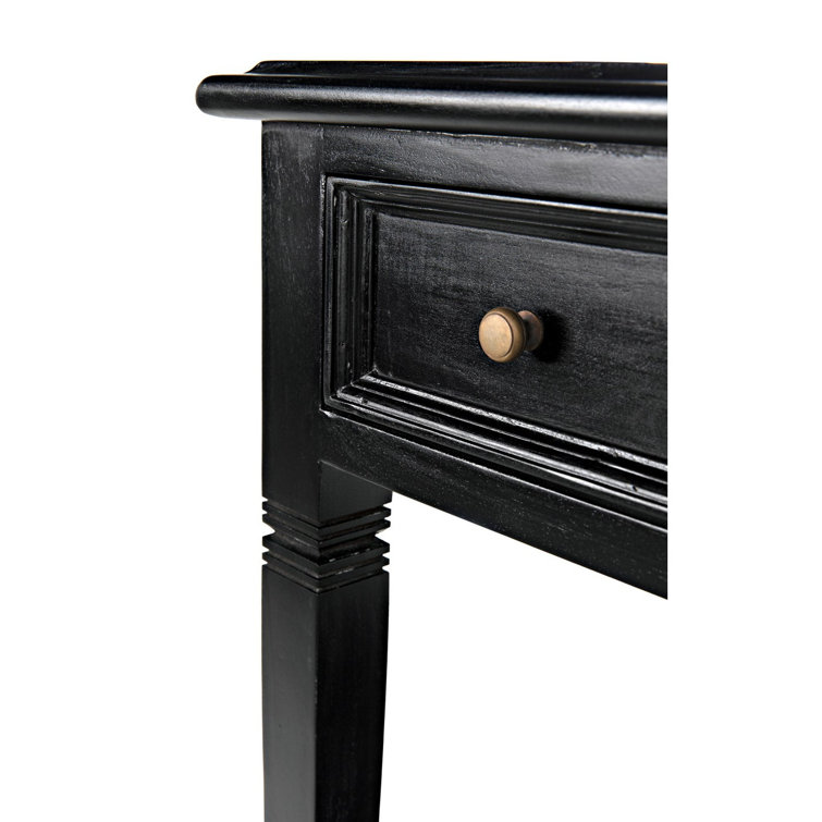 Oxford 20" Solid Mahogany Wood End Table with Storage - Hand Rubbed Black