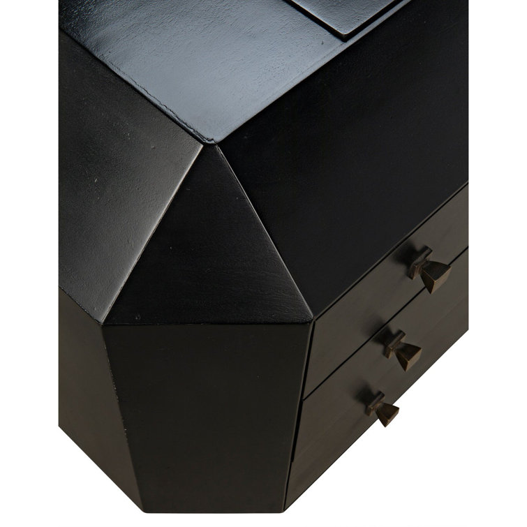 Rhiana Vintage-Inspired Hand-Rubbed Black Mahogany Accent Chest