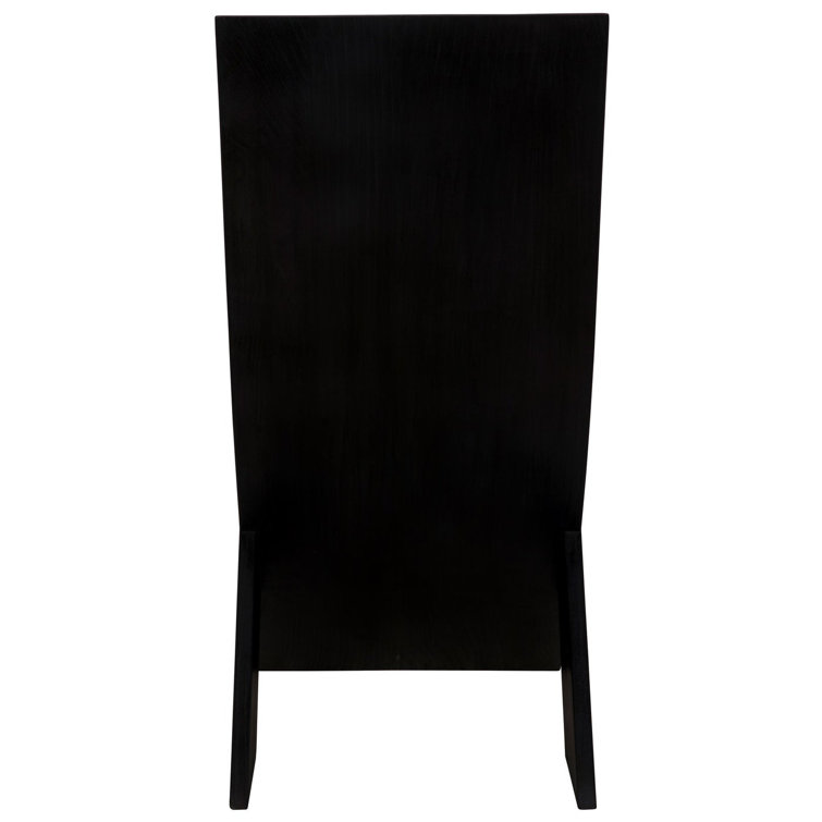 Noir Tech Charcoal Black Solid Wood Slim Side Chair