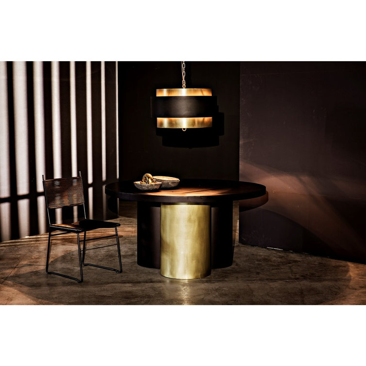 Antique Brass and Matte Black 4-Light Pendant