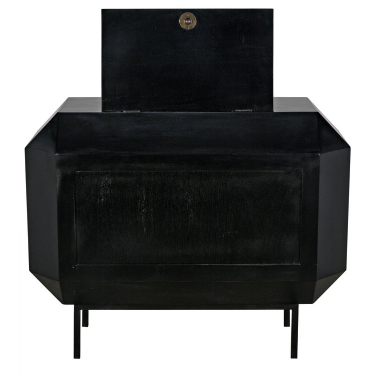 Rhiana Vintage-Inspired Hand-Rubbed Black Mahogany Accent Chest