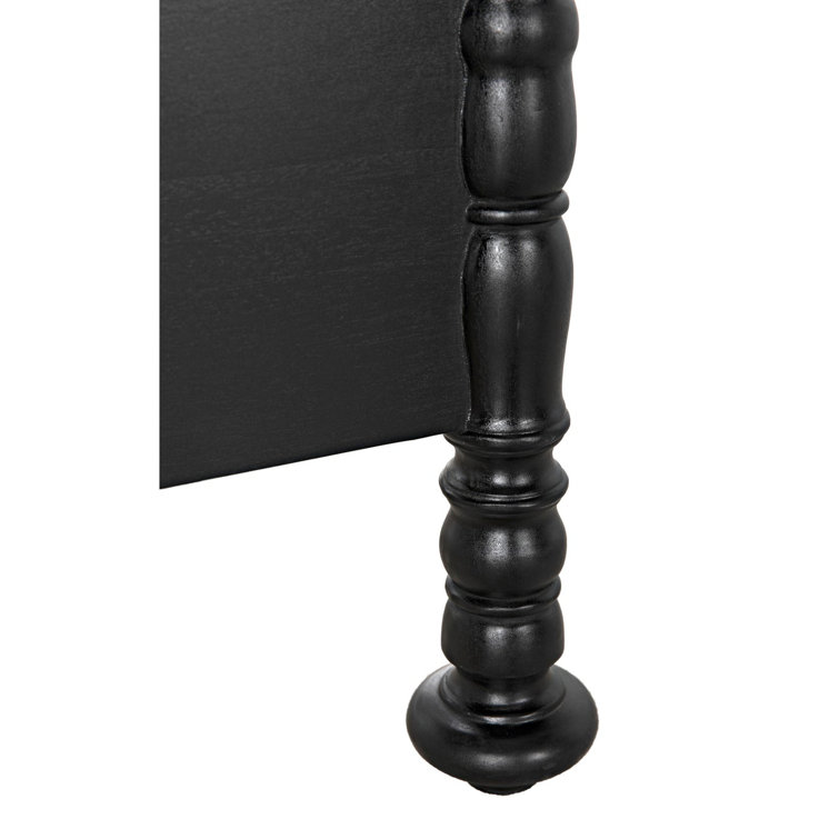 Hand Rubbed Black Queen Mahogany Spindle Bed