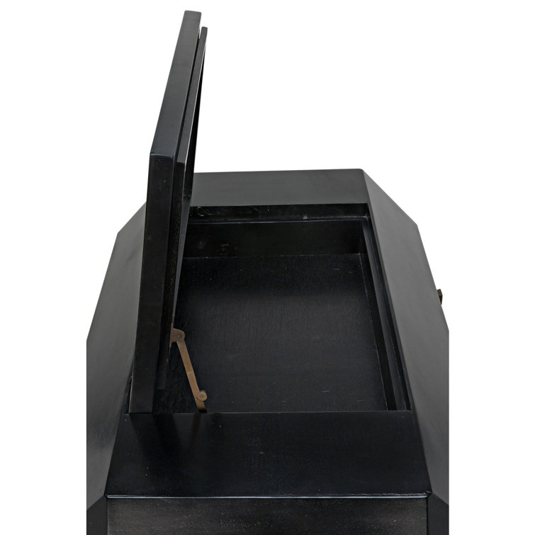 Rhiana Vintage-Inspired Hand-Rubbed Black Mahogany Accent Chest