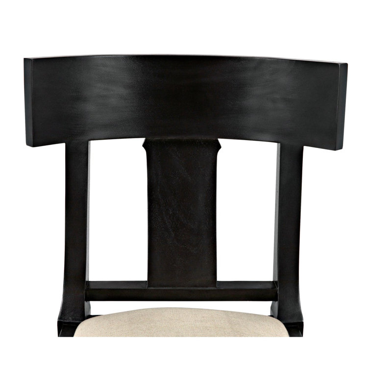 Athena Black Wood Slat Back Upholstered Side Chair