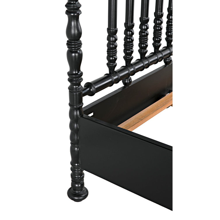 Hand Rubbed Black Queen Mahogany Spindle Bed