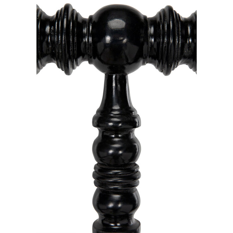 Hand Rubbed Black Queen Mahogany Spindle Bed