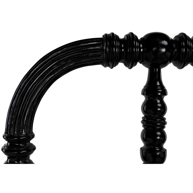 Hand Rubbed Black Queen Mahogany Spindle Bed