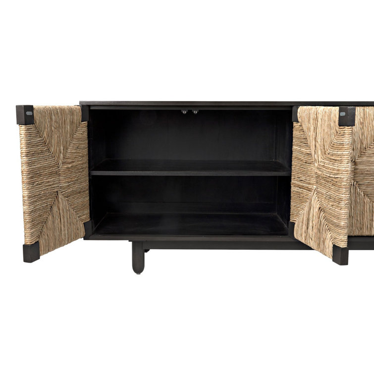 Brook 76.5" Pale Mahogany and Seagrass Sideboard