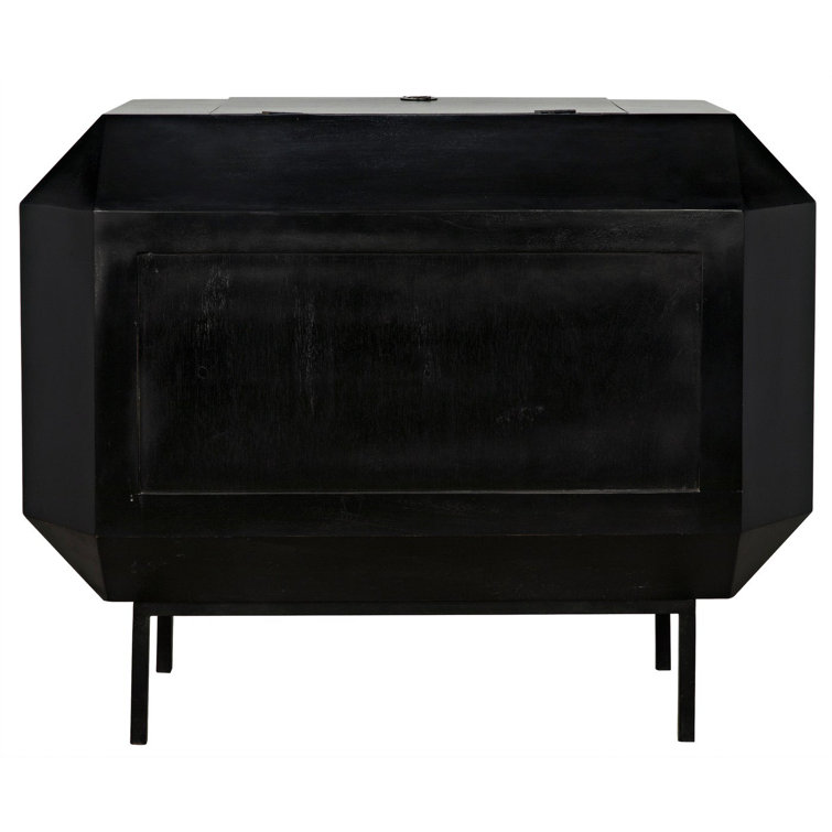 Rhiana Vintage-Inspired Hand-Rubbed Black Mahogany Accent Chest