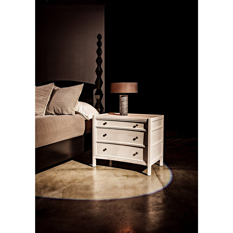 Hampton White Washed Mahogany 3-Drawer Side Table