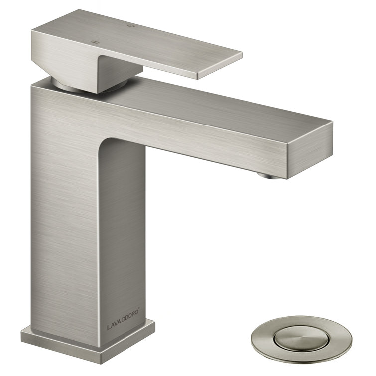 Brushed Nickel Single Handle Bathroom Faucet with Drain Assembly