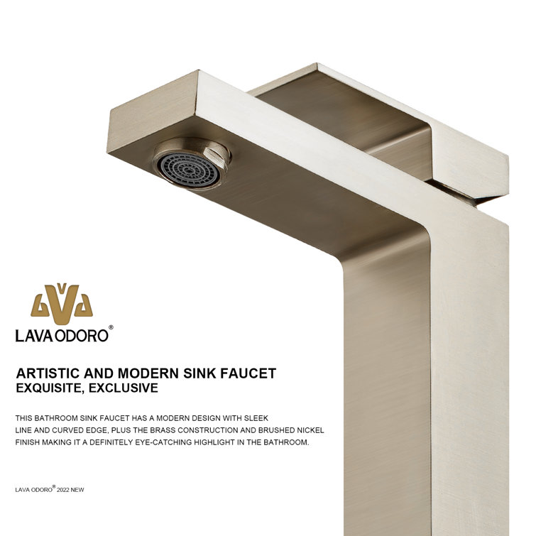 Brushed Nickel Single Handle Bathroom Faucet with Drain Assembly
