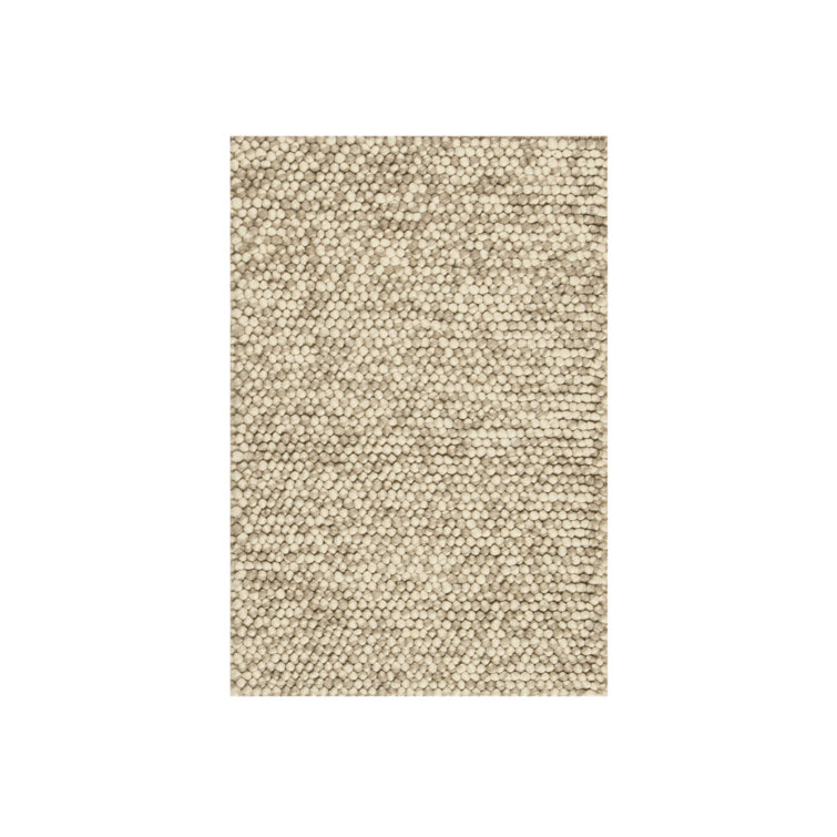Elle Hand-Knotted White Wool Rectangular Rug