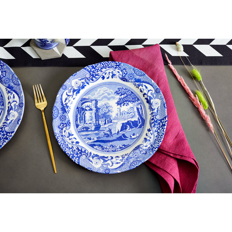 Blue Italian Porcelain 5-Piece Dinnerware Set