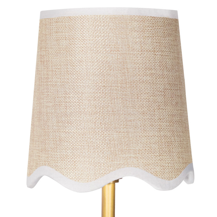 Natural Brass Linen Shade Direct Wired Sconce
