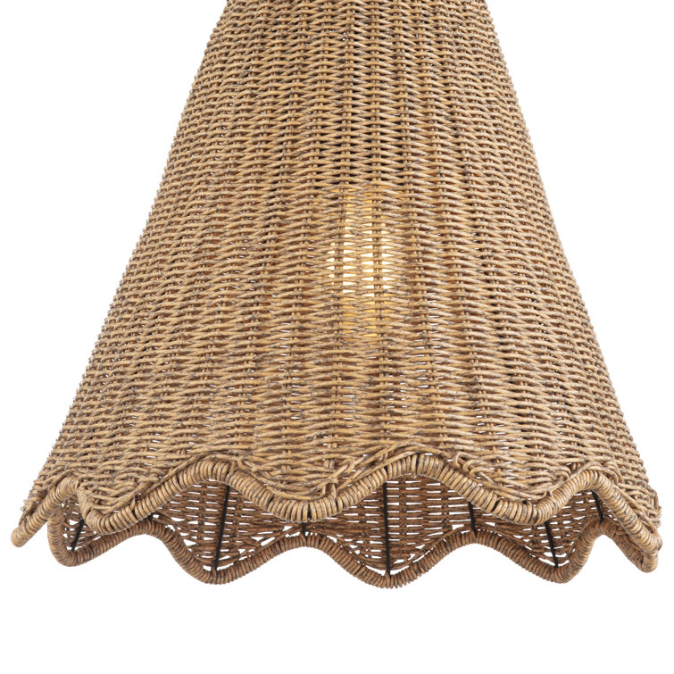 Natural Glass Indoor/Outdoor Pendant Light with Black Cord