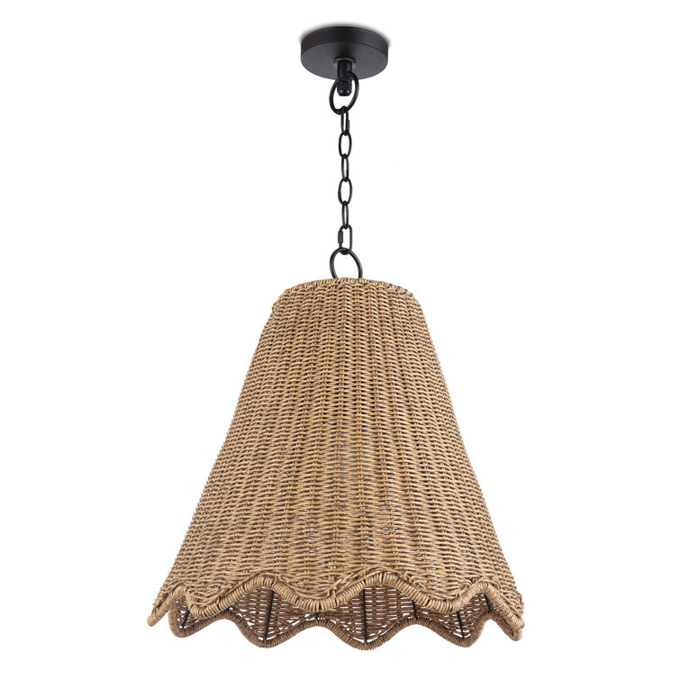 Natural Glass Indoor/Outdoor Pendant Light with Black Cord
