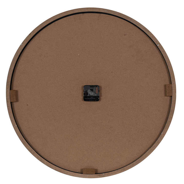 Oversized Gray and Gold Round Wooden Wall Clock