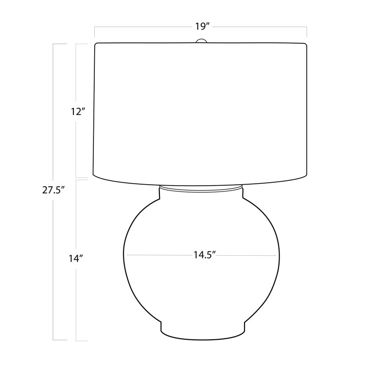 White Ceramic Table Lamp with Linen Shade