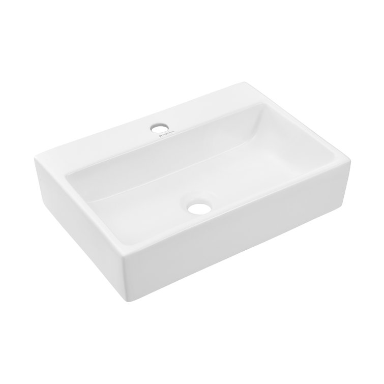 Claire 21" Matte White Ceramic Above-Counter Vessel Sink