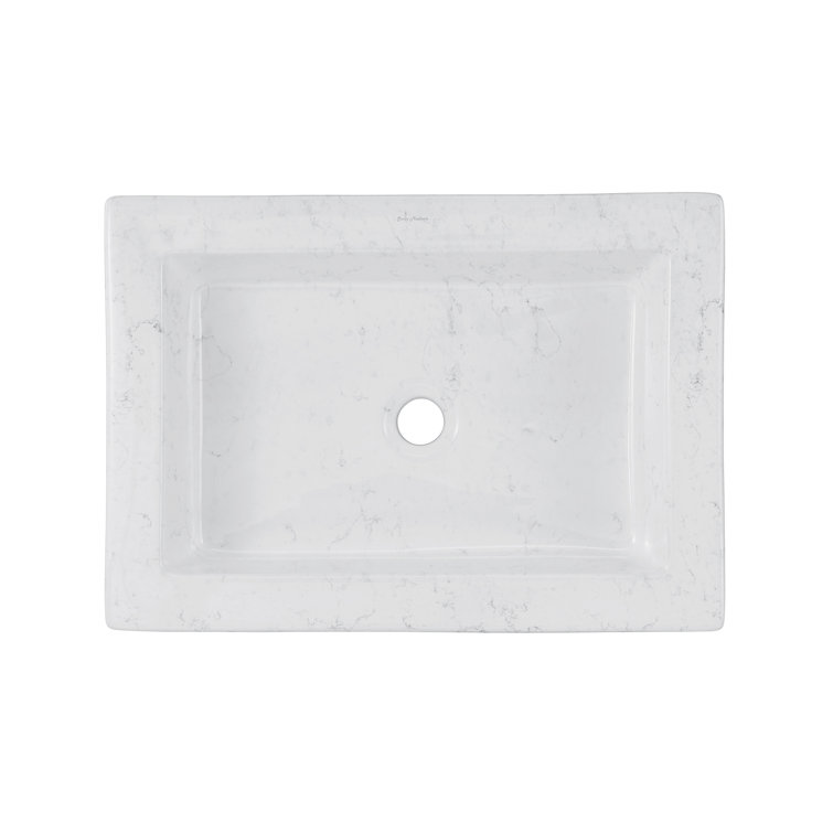 Voltaire 22" White Marble Ceramic Vessel Sink