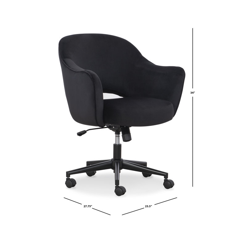 Black Faux Velvet Swivel Task Chair