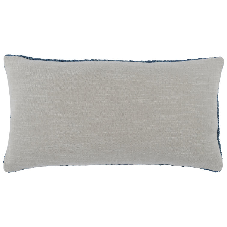 Nakeya Blue Linen Lumbar Throw Pillow