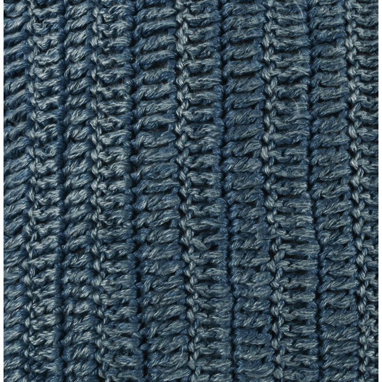 Nakeya Blue Linen Lumbar Throw Pillow