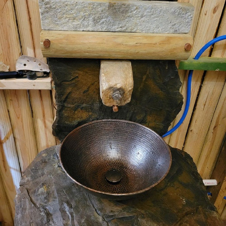14" Hand-Hammered Brushed Sedona Copper Vessel Sink