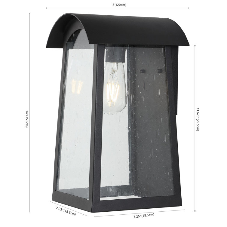 Adalai Black Iron Outdoor Wall Sconce with Clear Glass
