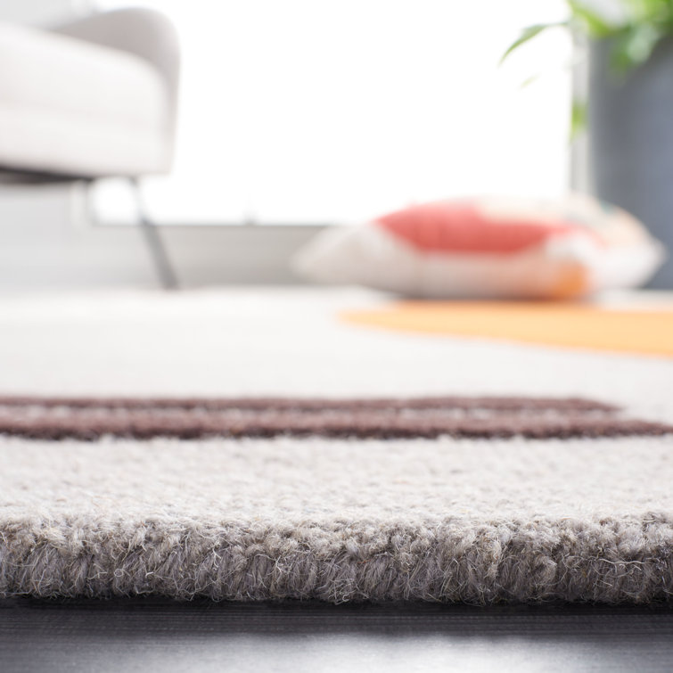Rodeo Drive 5' x 8' Gray and Rust Wool Abstract Area Rug
