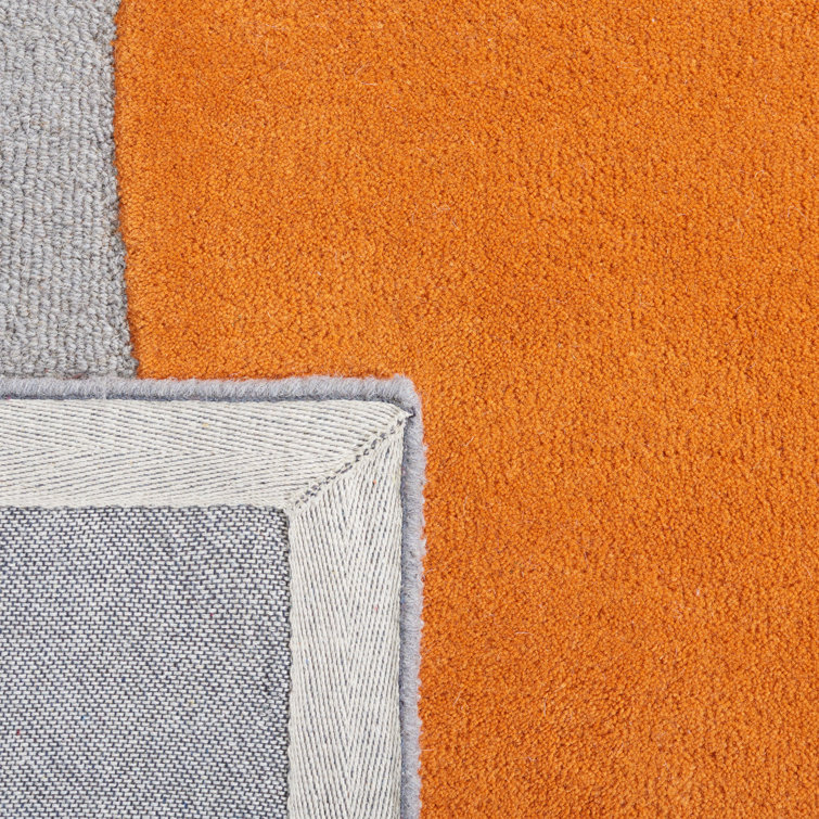 Rodeo Drive 5' x 8' Gray and Rust Wool Abstract Area Rug