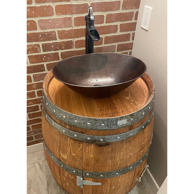Rustic 17" Oval Hand-Hammered Copper Vessel Sink