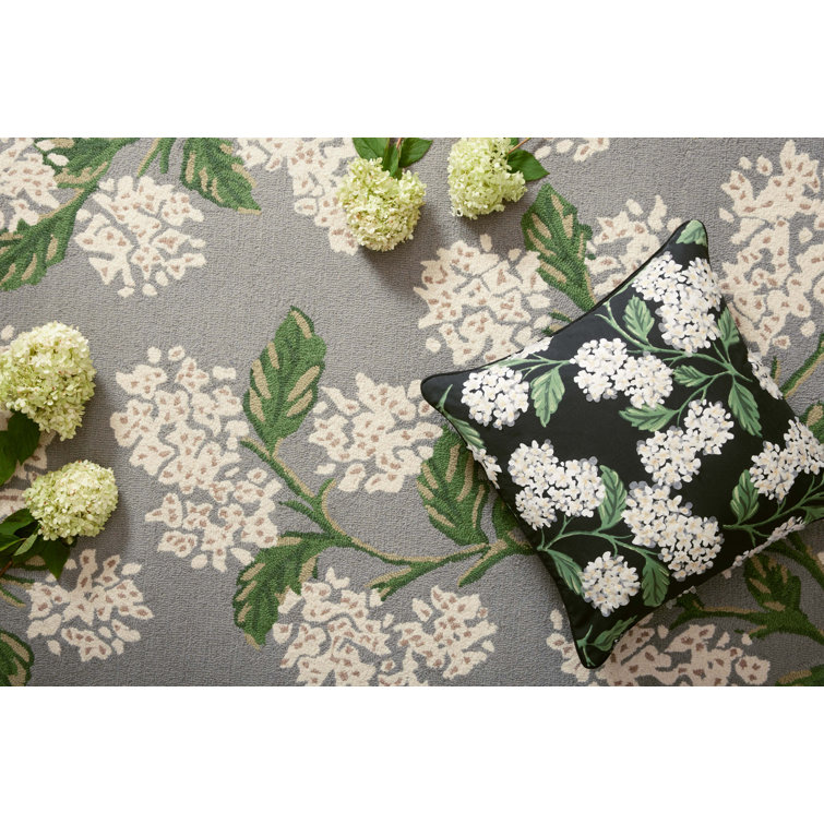Handmade Gray Floral Wool Rectangular Area Rug 3'6" x 5'6"