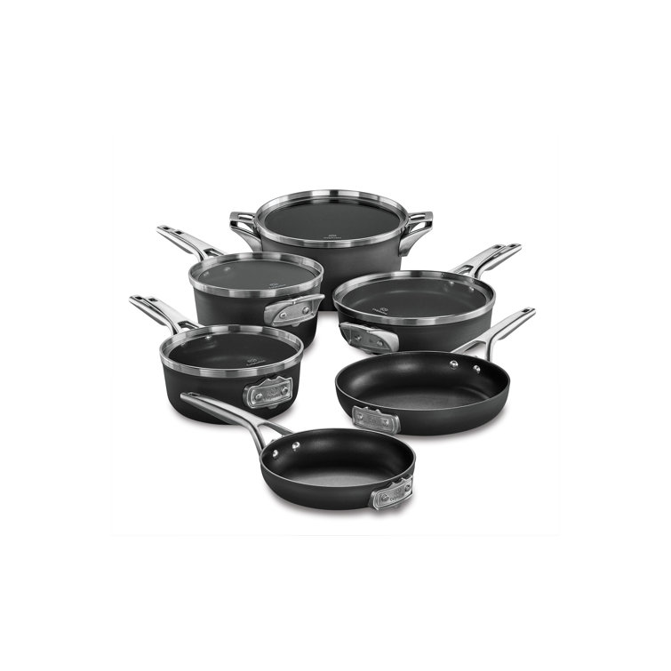 Calphalon 10-Piece Black Aluminum Nonstick Cookware Set