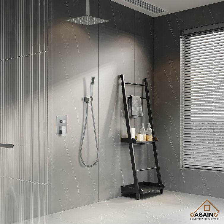 12'' Matte Black Nickel Rain Shower System with Handheld