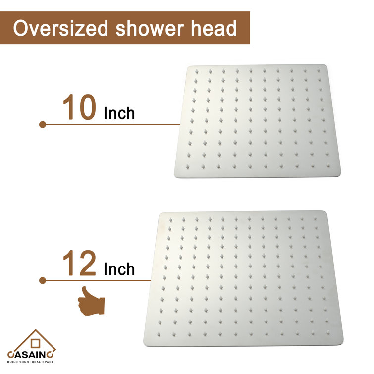Brushed Nickel Wall-Mounted Rain Shower System with Handheld Head